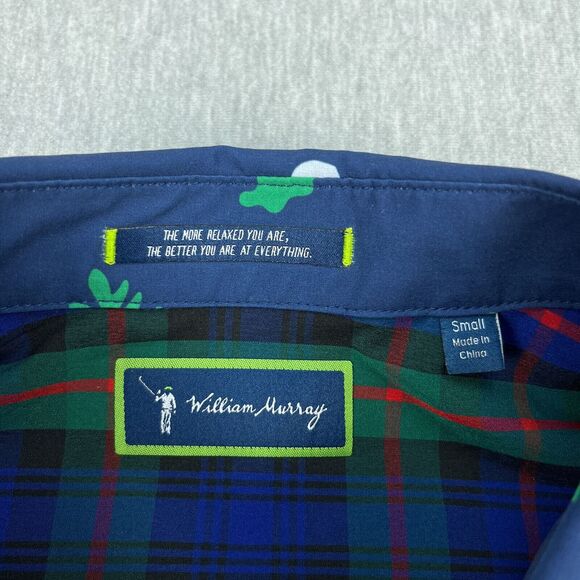 William Murray Shirt Mens S Short Sleeve Button Up Blue Floral Pattern Golf NEW - Picture 5 of 14